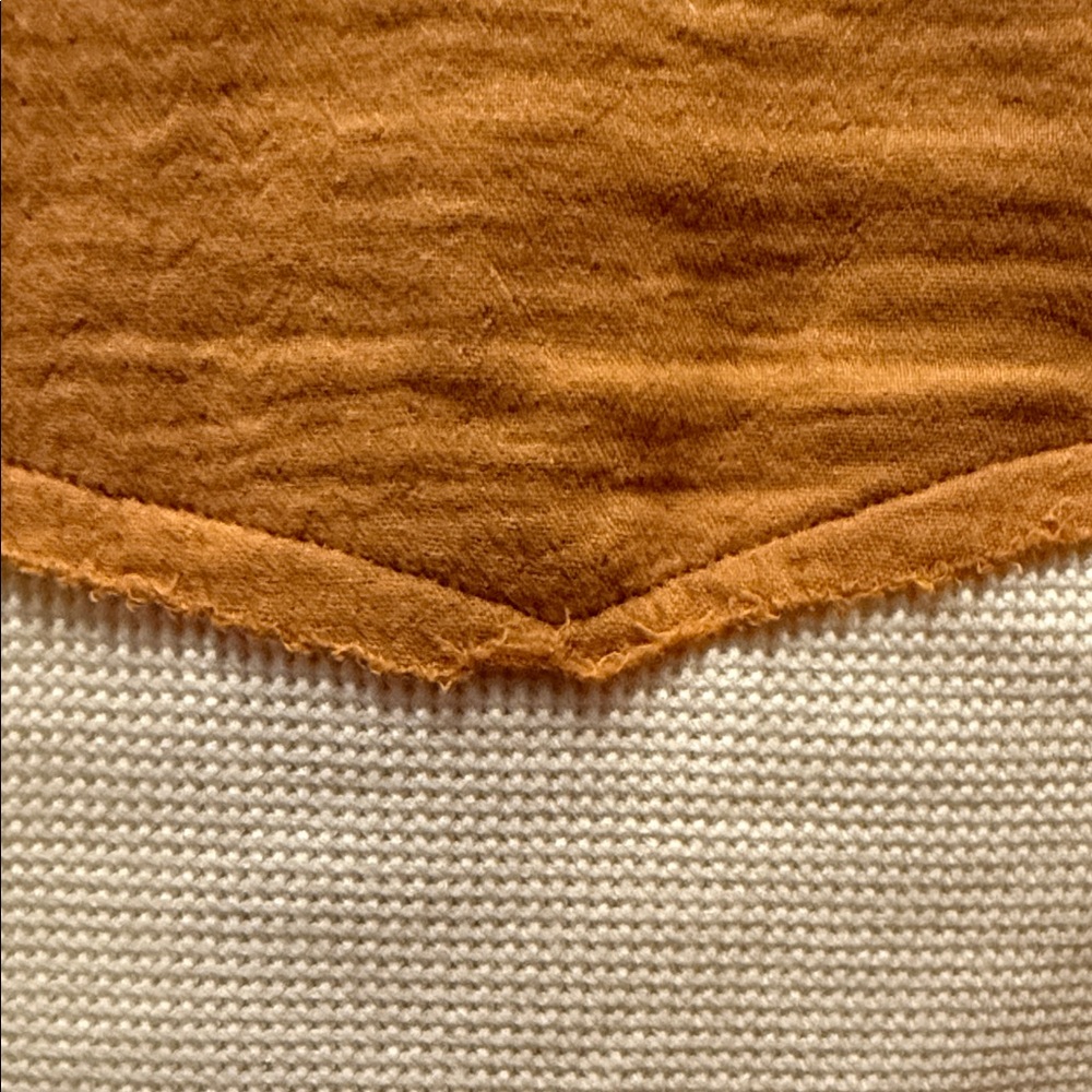 BiBi Mustard Yellow and Cream Button-Down Lace Panel Shirt - Picture 6 of 7